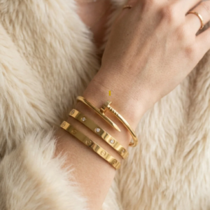 BİLEKLİK1 Gold Color 3-Piece Bracelet Set